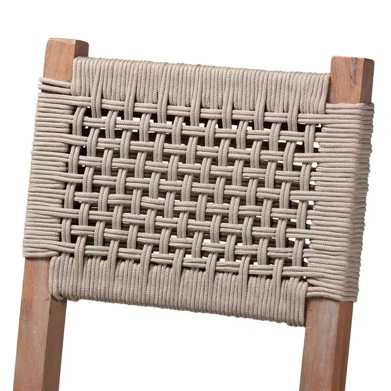 Heyna Woven Rope Mahogany Counter Height Barstool Gray/Natural - bali & pari: Indonesia Crafted, No Assembly Required