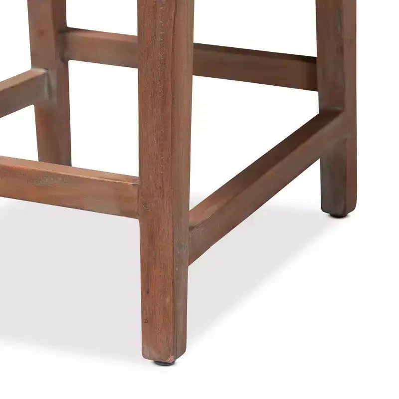 Heyna Woven Rope Mahogany Counter Height Barstool Gray/Natural - bali & pari: Indonesia Crafted, No Assembly Required