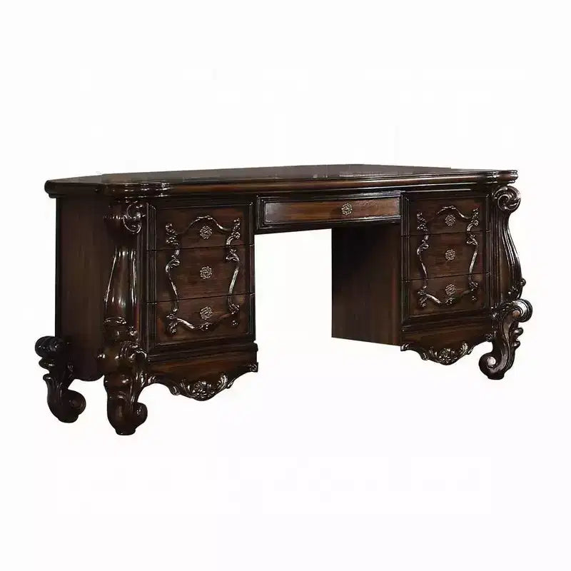 67" Versailles Vanity Desk Cherry Oak - Acme Furniture
