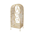 Twine Trellis Wine Rack, Holds 7 Bottles, Gold Countertop Wine Storage, Cast Iron