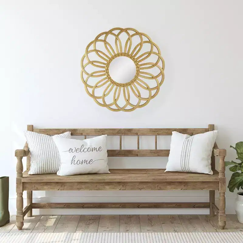 Northlight 30 Round Sunflower Wall Mirror