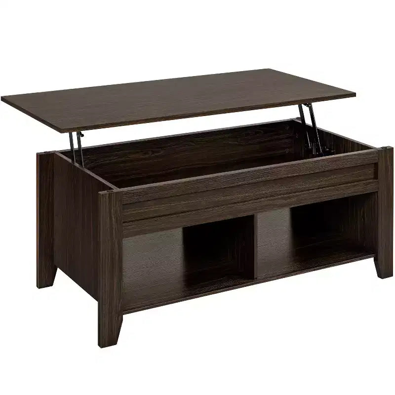 Yaheetech Lift Top Coffee Table with Storage & 2 Open Shelves for Living Room, Reception Room, Office