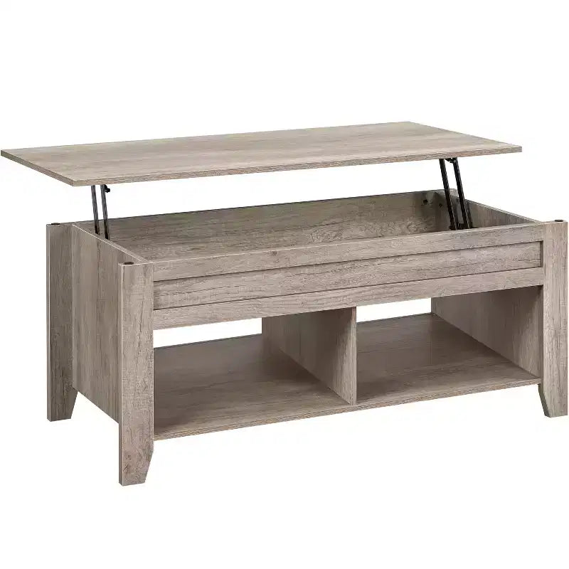 Yaheetech Lift Top Coffee Table with Storage & 2 Open Shelves for Living Room, Reception Room, Office