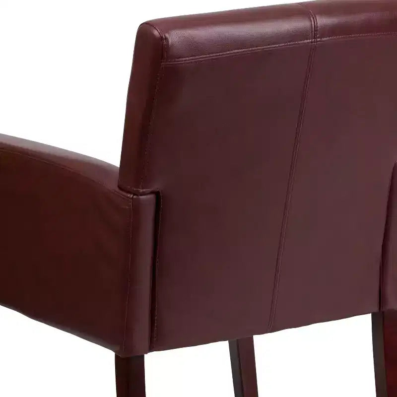 Emma and Oliver Leather Executive Side Reception Chair with Mahogany Legs