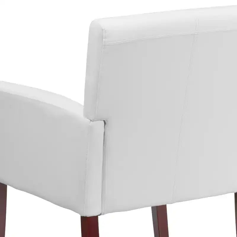 Emma and Oliver Leather Executive Side Reception Chair with Mahogany Legs