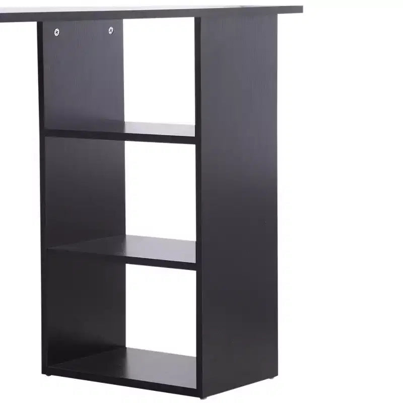 HOMCOM 47 Modern Home Office Computer Desk Bookcase Combo Writing Table Workstation with 3 Drawer and Storage Shelf - White