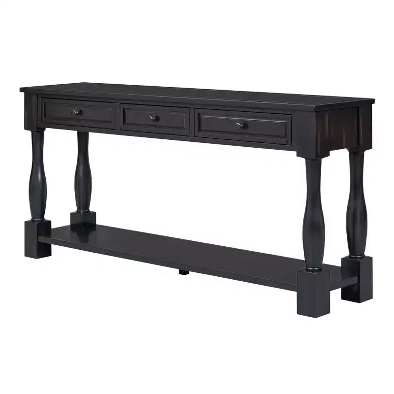 63L Extra-thick Console Table with Drawers and Shelf RE-ModernLuxe
