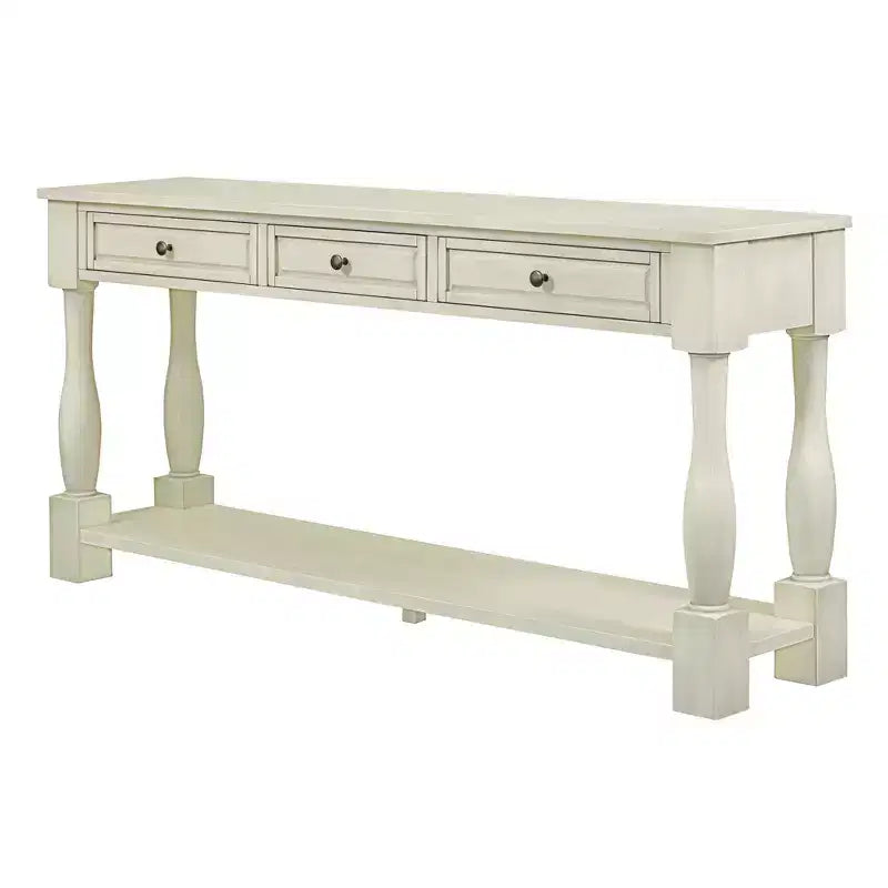 63L Extra-thick Console Table with Drawers and Shelf RE-ModernLuxe