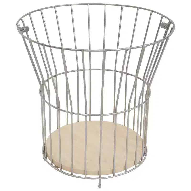 Sunnydaze Indoor Steel Wire Pedestal End Table with MDF Pull-Open Tabletop - 17.25 H - Cream