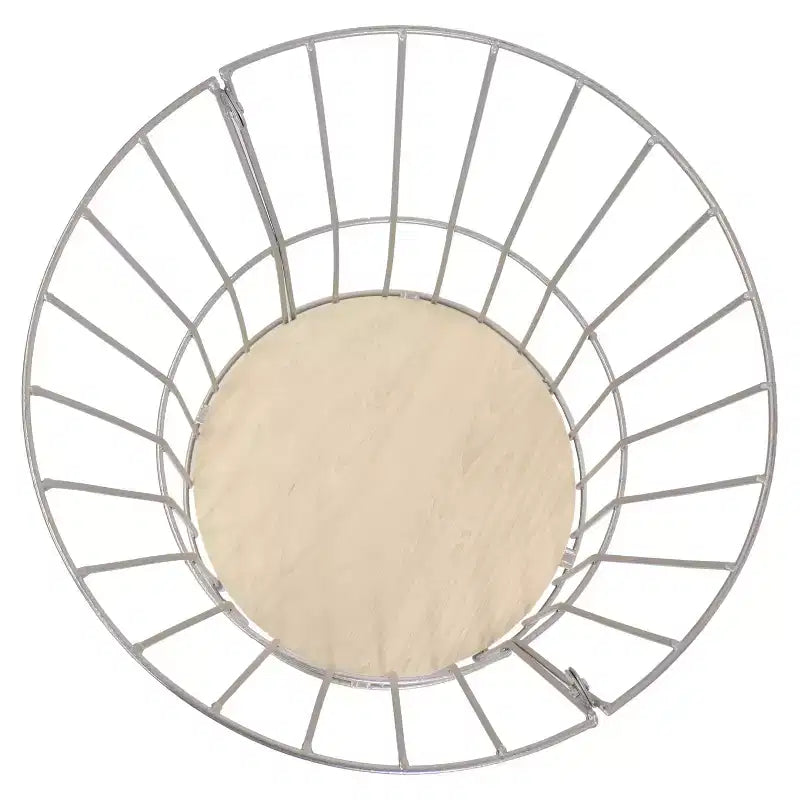 Sunnydaze Indoor Steel Wire Pedestal End Table with MDF Pull-Open Tabletop - 17.25 H - Cream