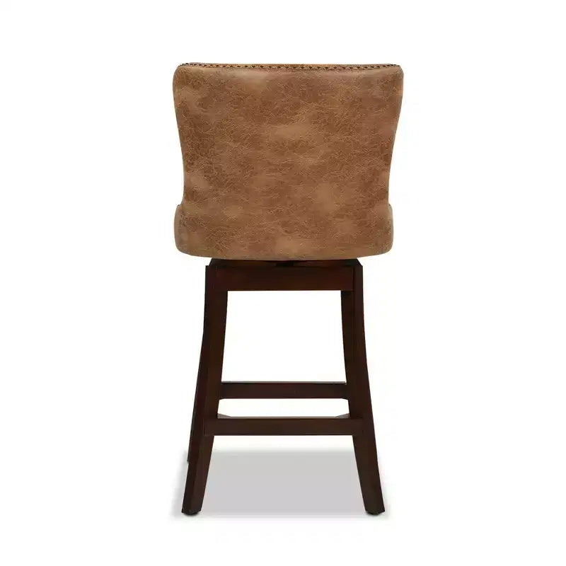 Jennifer Taylor Home Holmes 27 Tufted High-Back 360 Swivel Counter-Height Barstool