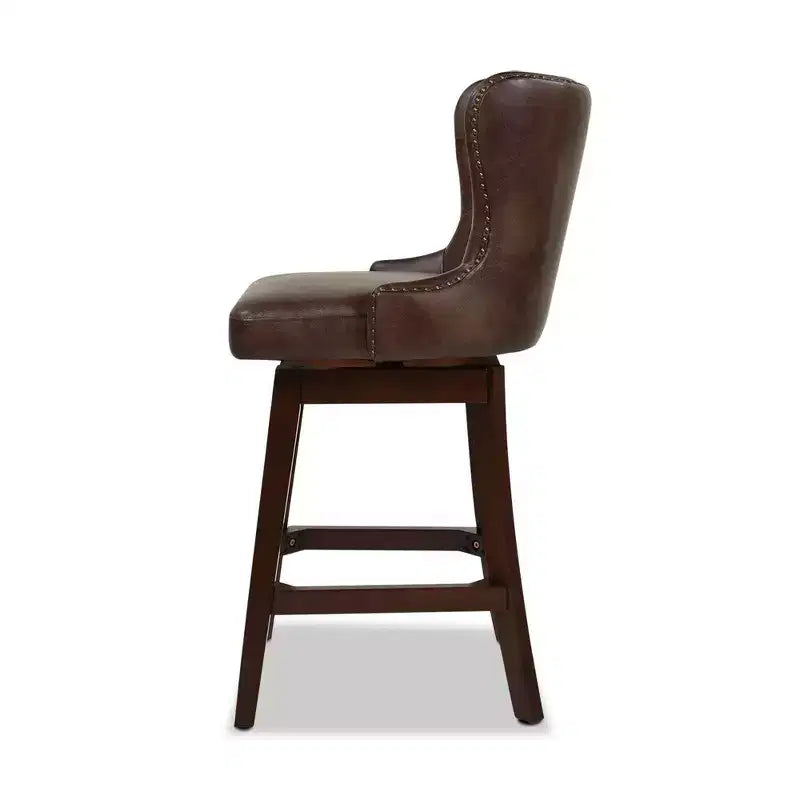 Jennifer Taylor Home Holmes 27 Tufted High-Back 360 Swivel Counter-Height Barstool