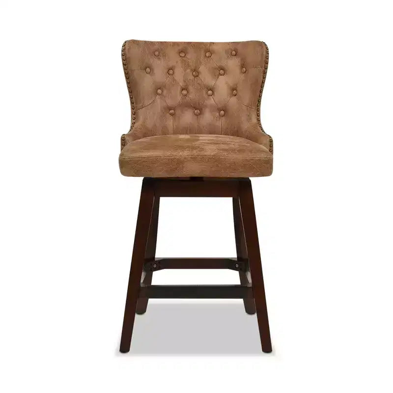 Jennifer Taylor Home Holmes 27 Tufted High-Back 360 Swivel Counter-Height Barstool