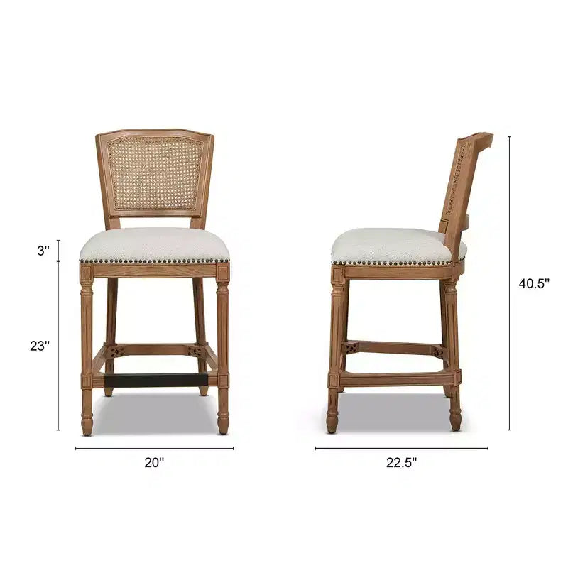 Jennifer Taylor Home Triomphe Rattan Wicker High Back Armless Counter Bar Stool