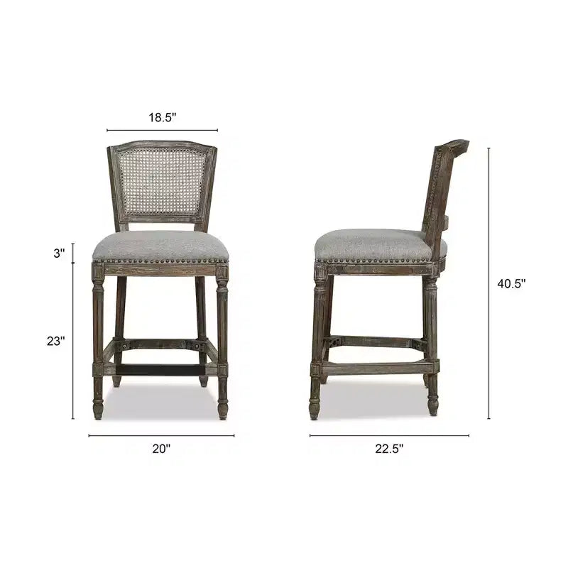 Jennifer Taylor Home Triomphe Rattan Wicker High Back Armless Counter Bar Stool