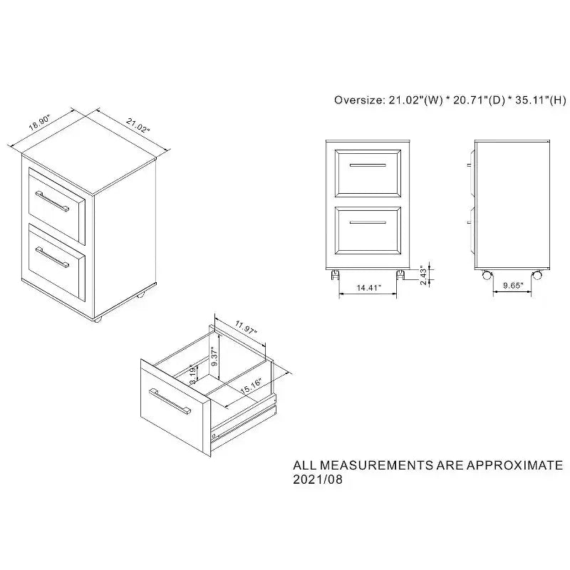 24/7 Shop At Home Maralasia Mobile 2 File Cabinet