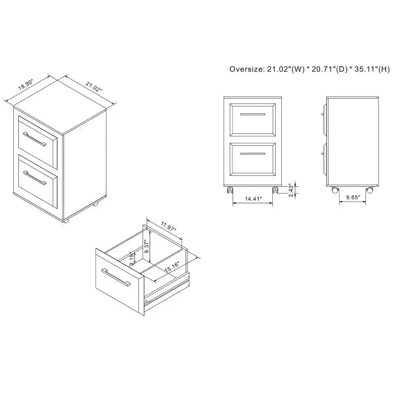 24/7 Shop At Home Maralasia Mobile 2 File Cabinet