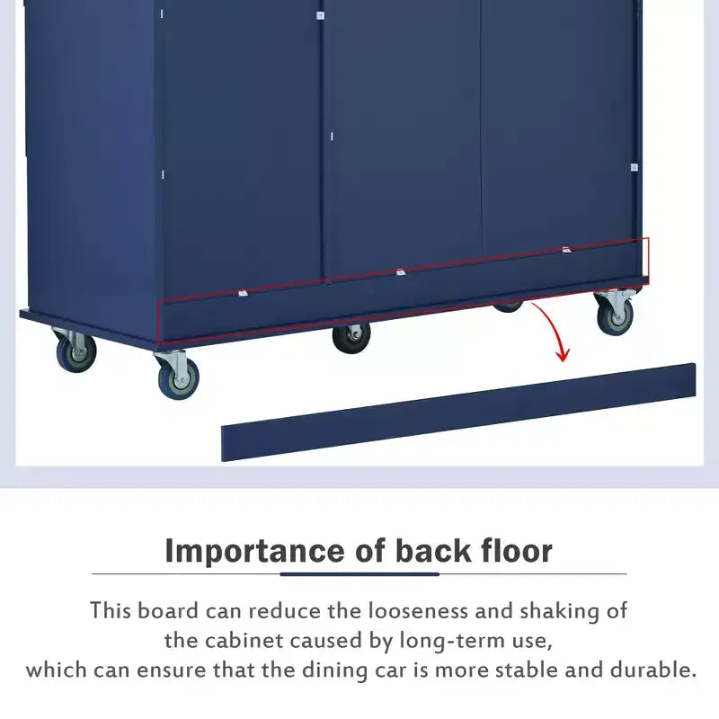 52.7 In. W Mobile Kitchen Island with Drop Leaf Wood Top, Spice Rack and Locking Wheels-ModernLuxe