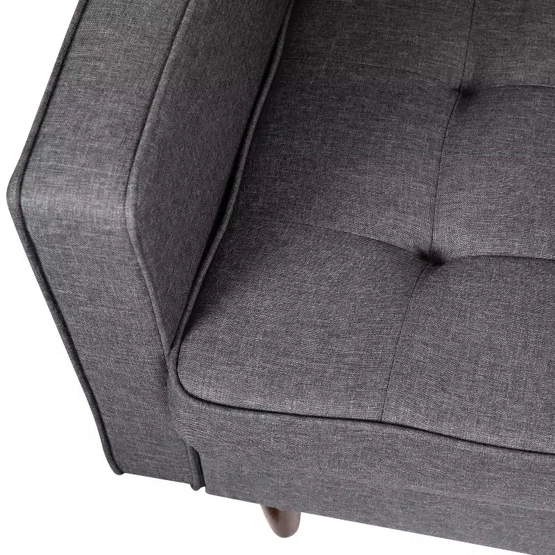 Merrick Lane Mid-Century Modern Armchair with Tufted Upholstery & Solid Wood Legs