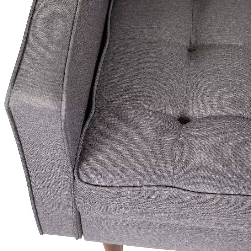 Merrick Lane Mid-Century Modern Armchair with Tufted Upholstery & Solid Wood Legs