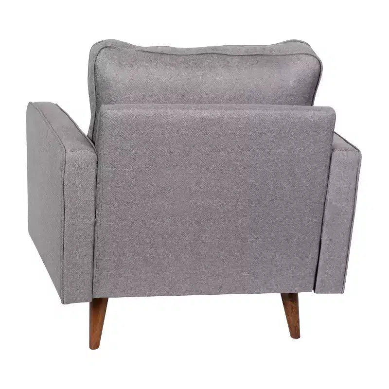 Merrick Lane Mid-Century Modern Armchair with Tufted Upholstery & Solid Wood Legs