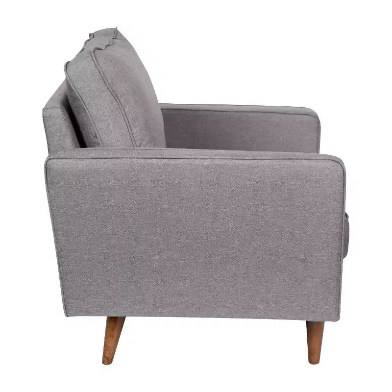 Merrick Lane Mid-Century Modern Armchair with Tufted Upholstery & Solid Wood Legs