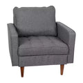 Merrick Lane Mid-Century Modern Armchair with Tufted Upholstery & Solid Wood Legs