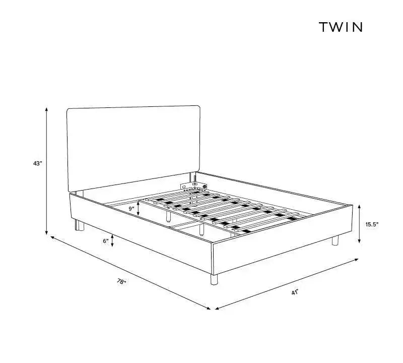 Kelsey Upholstered Platform Bed in Textured Linen - Threshold