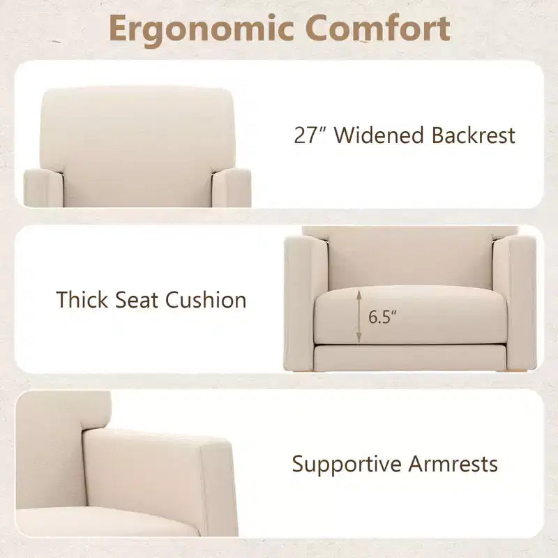 Costway Modern Upholstered Rocking Chair Rocking Armchair for Living Room Bedroom