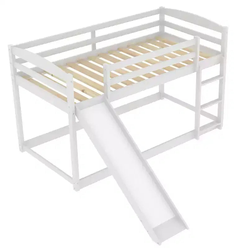 Twin over Twin Bunk Bed with Convertible Slide and Ladder - ModernLuxe