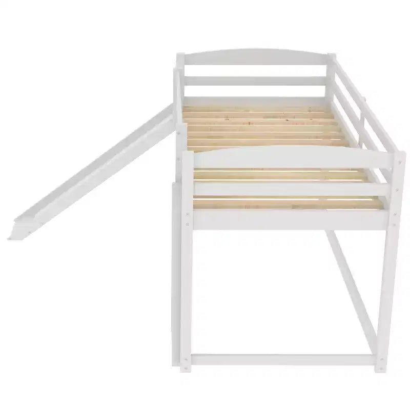 Twin over Twin Bunk Bed with Convertible Slide and Ladder - ModernLuxe