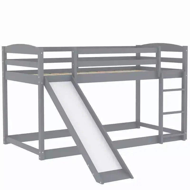 Twin over Twin Bunk Bed with Convertible Slide and Ladder - ModernLuxe