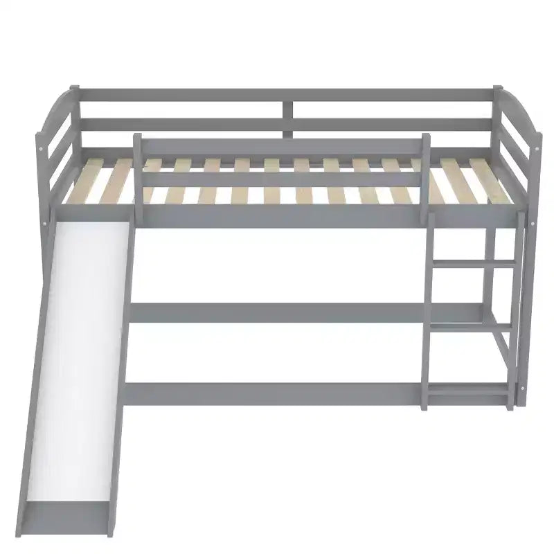 Twin over Twin Bunk Bed with Convertible Slide and Ladder - ModernLuxe