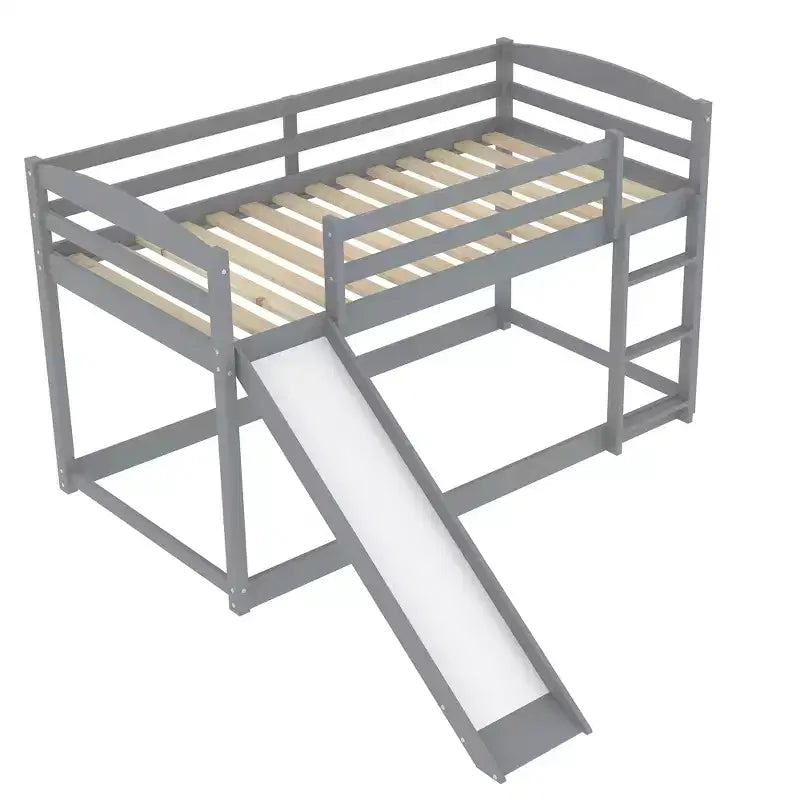 Twin over Twin Bunk Bed with Convertible Slide and Ladder - ModernLuxe
