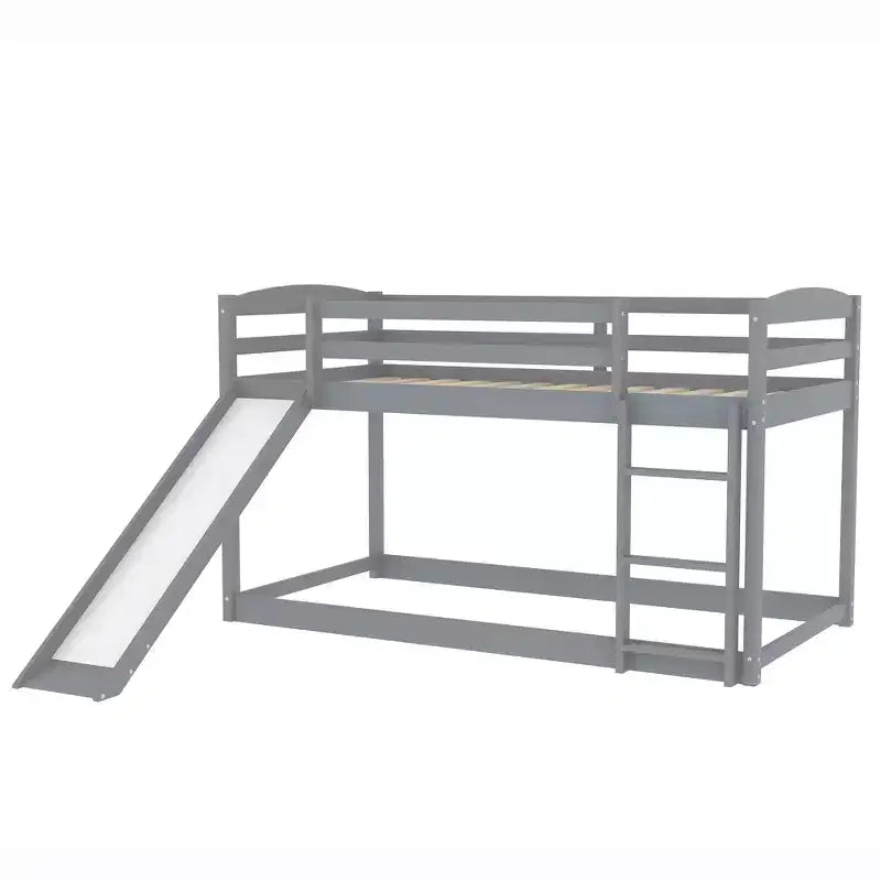 Twin over Twin Bunk Bed with Convertible Slide and Ladder - ModernLuxe