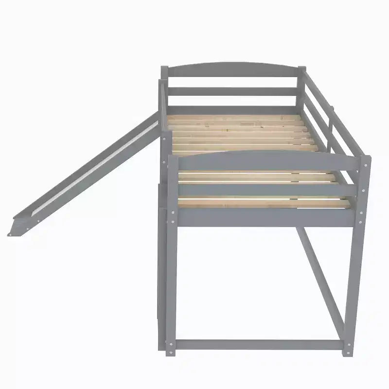 Twin over Twin Bunk Bed with Convertible Slide and Ladder - ModernLuxe