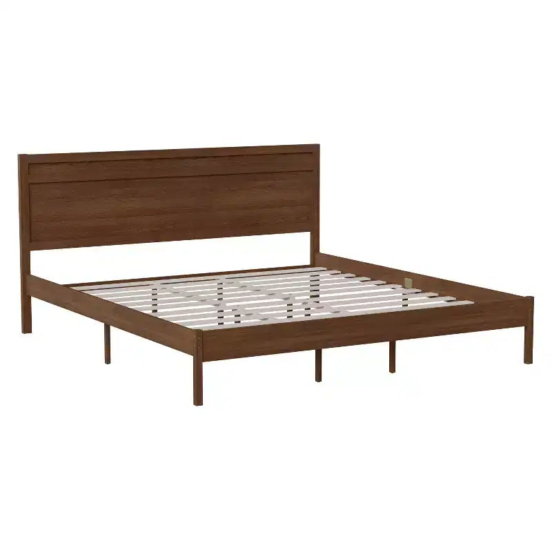 Flash Furniture Kingston Solid Wood Platform Bed with Wooden Slats and Headboard, No Box Spring Needed