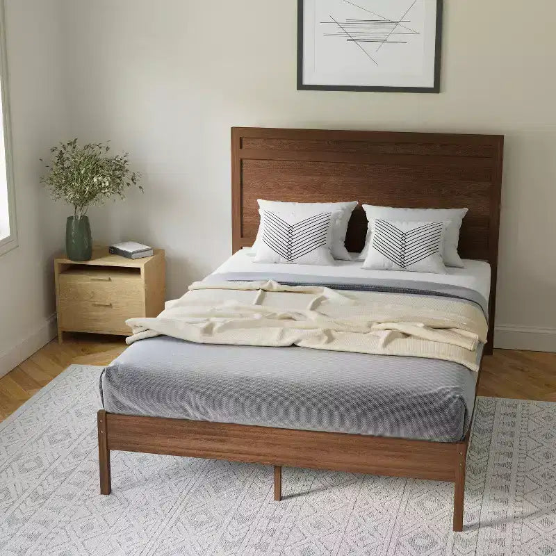 Flash Furniture Kingston Solid Wood Platform Bed with Wooden Slats and Headboard, No Box Spring Needed