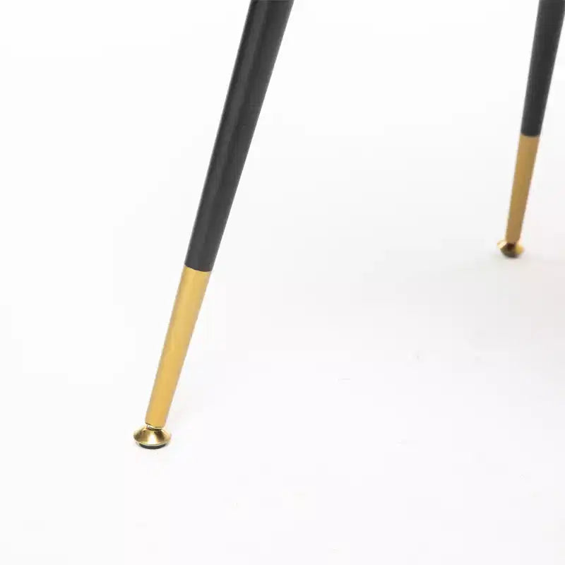 Set of 2 Modern Velvet Upholstered Dining Chair with Nailheads and Gold Tipped Black Metal Legs-ModernLuxe