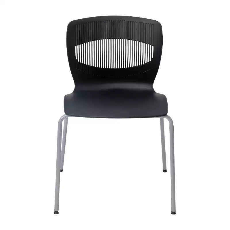 Emma and Oliver Heavy Duty 770 lb. Capacity Ergonomic Polypropylene Stack Chair with Lumbar Support and Steel Frame
