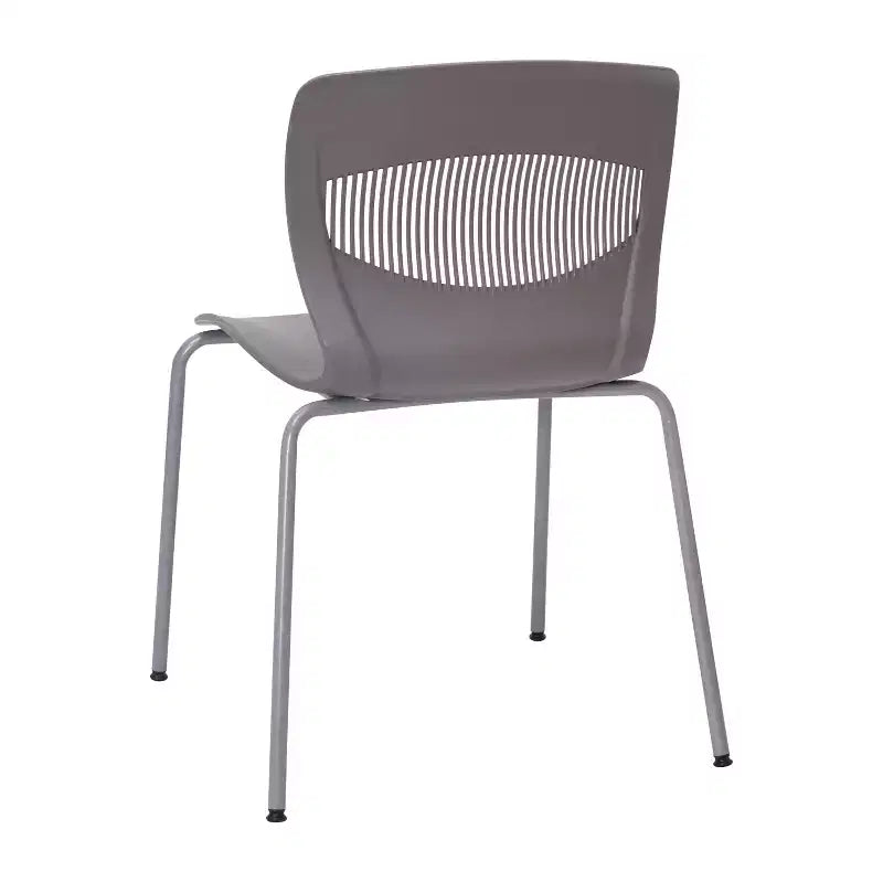 Emma and Oliver Heavy Duty 770 lb. Capacity Ergonomic Polypropylene Stack Chair with Lumbar Support and Steel Frame