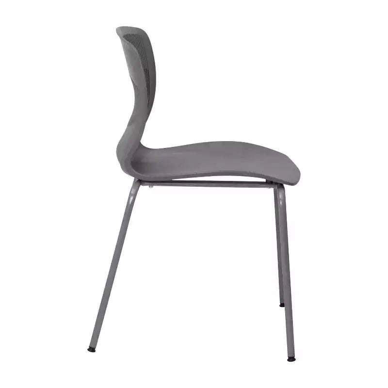 Emma and Oliver Heavy Duty 770 lb. Capacity Ergonomic Polypropylene Stack Chair with Lumbar Support and Steel Frame