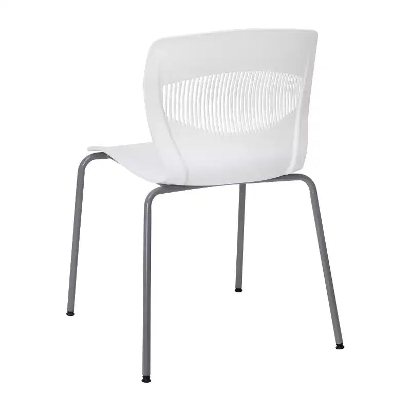 Emma and Oliver Heavy Duty 770 lb. Capacity Ergonomic Polypropylene Stack Chair with Lumbar Support and Steel Frame