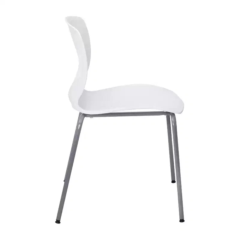 Emma and Oliver Heavy Duty 770 lb. Capacity Ergonomic Polypropylene Stack Chair with Lumbar Support and Steel Frame