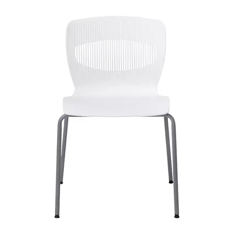 Emma and Oliver Heavy Duty 770 lb. Capacity Ergonomic Polypropylene Stack Chair with Lumbar Support and Steel Frame