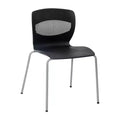 Emma and Oliver Heavy Duty 770 lb. Capacity Ergonomic Polypropylene Stack Chair with Lumbar Support and Steel Frame