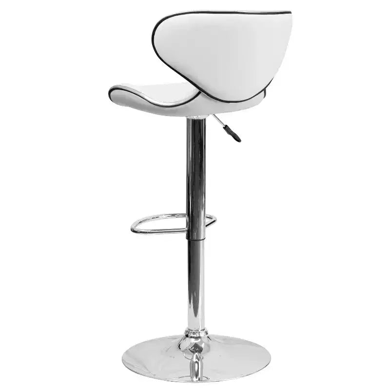 Emma and Oliver 2 Pack Contemporary Cozy Mid-Back Vinyl Adjustable Height Barstool with Chrome Base