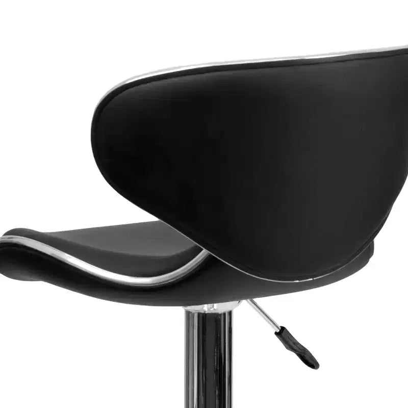 Emma and Oliver 2 Pack Contemporary Cozy Mid-Back Vinyl Adjustable Height Barstool with Chrome Base