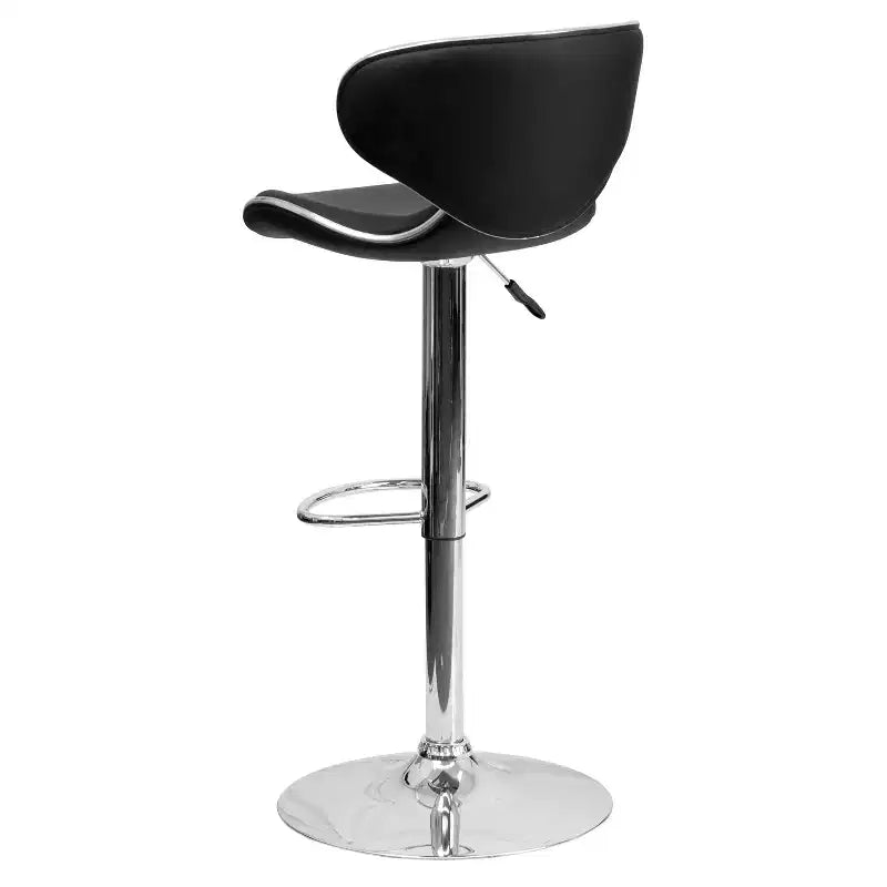 Emma and Oliver 2 Pack Contemporary Cozy Mid-Back Vinyl Adjustable Height Barstool with Chrome Base