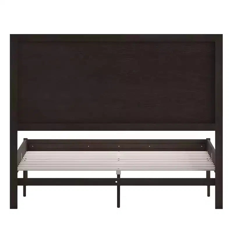 Emma and Oliver Classic Wooden Platform Bed with Headboard